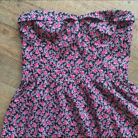 Black Poppy Strapless Dress - Picture 1 of 5